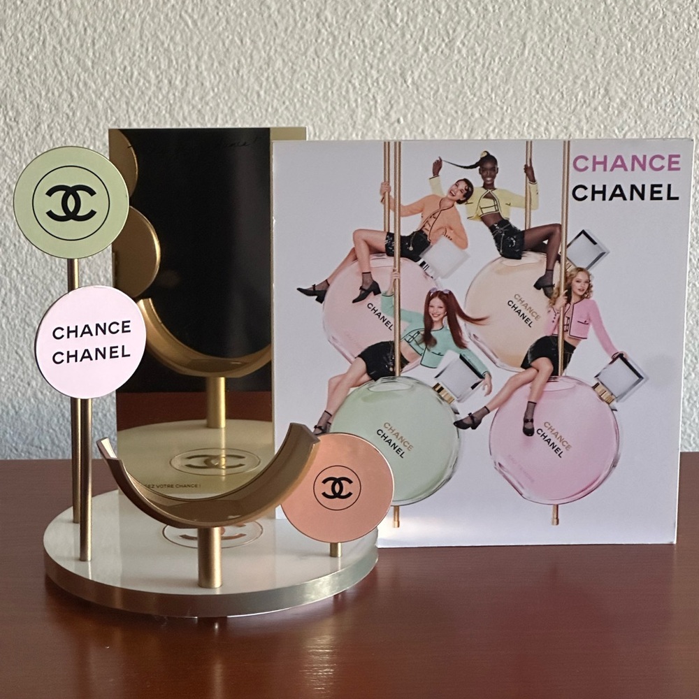 Chanel Chance Perfume Display Stand - Gold and Black